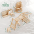 6 in 1 Montessori Climbing Set: Triangle Ladder + Arch/Rocker + Slide/Ramp + Net + Cushion + Art Addition