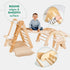 6 in 1 Montessori Climbing Set: Triangle Ladder + Arch/Rocker + Slide/Ramp + Net + Cushion + Art Addition