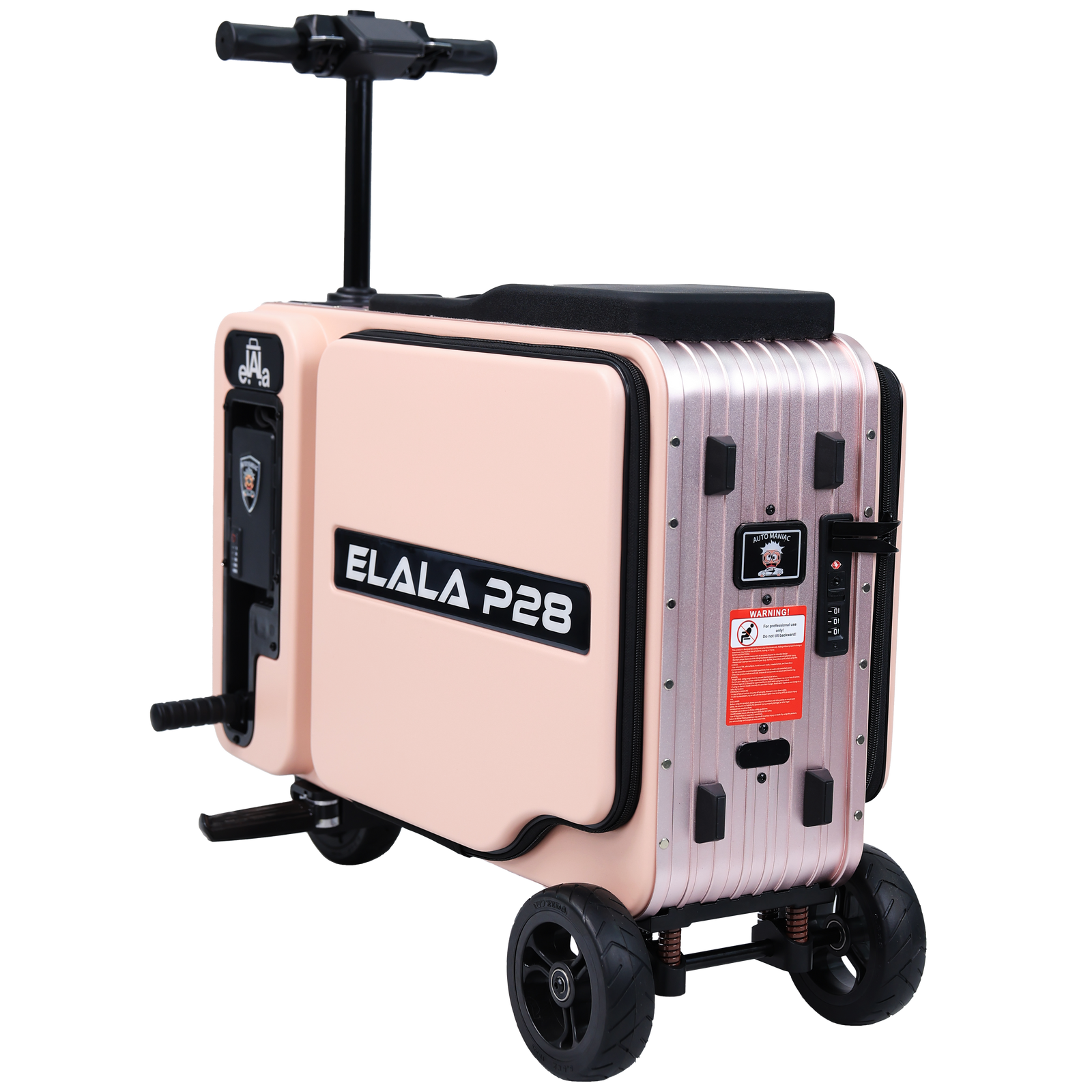 Elala P28 - Pink Motorized Suitcase