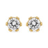 14K Yellow Gold 2.0 Cttw Round Diamond Crown Stud Earrings (I-J Color, I1-I2 Clarity)