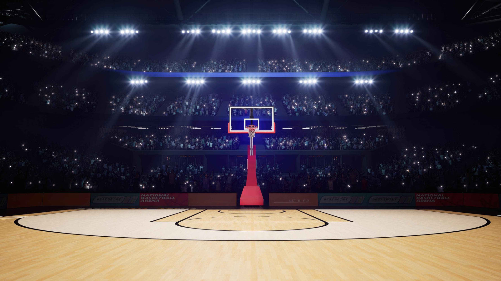 Basketball Court Stadium Wallpaper Mural. #7013