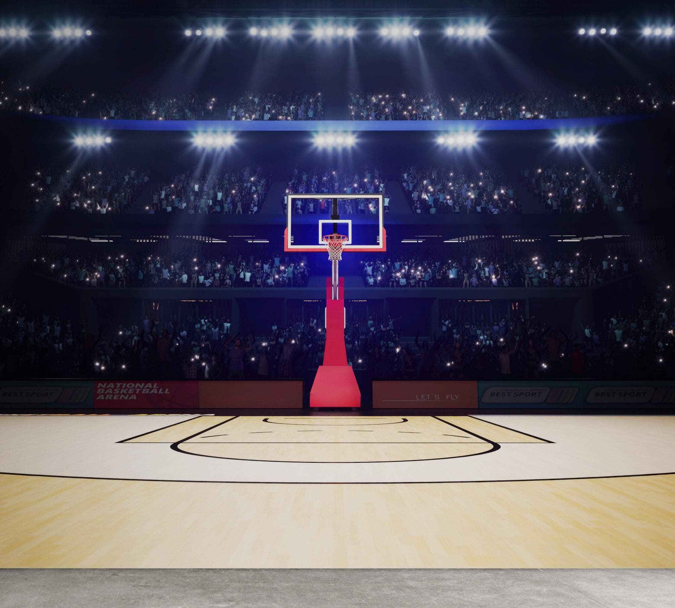 Basketball Court Stadium Wallpaper Mural. #7013