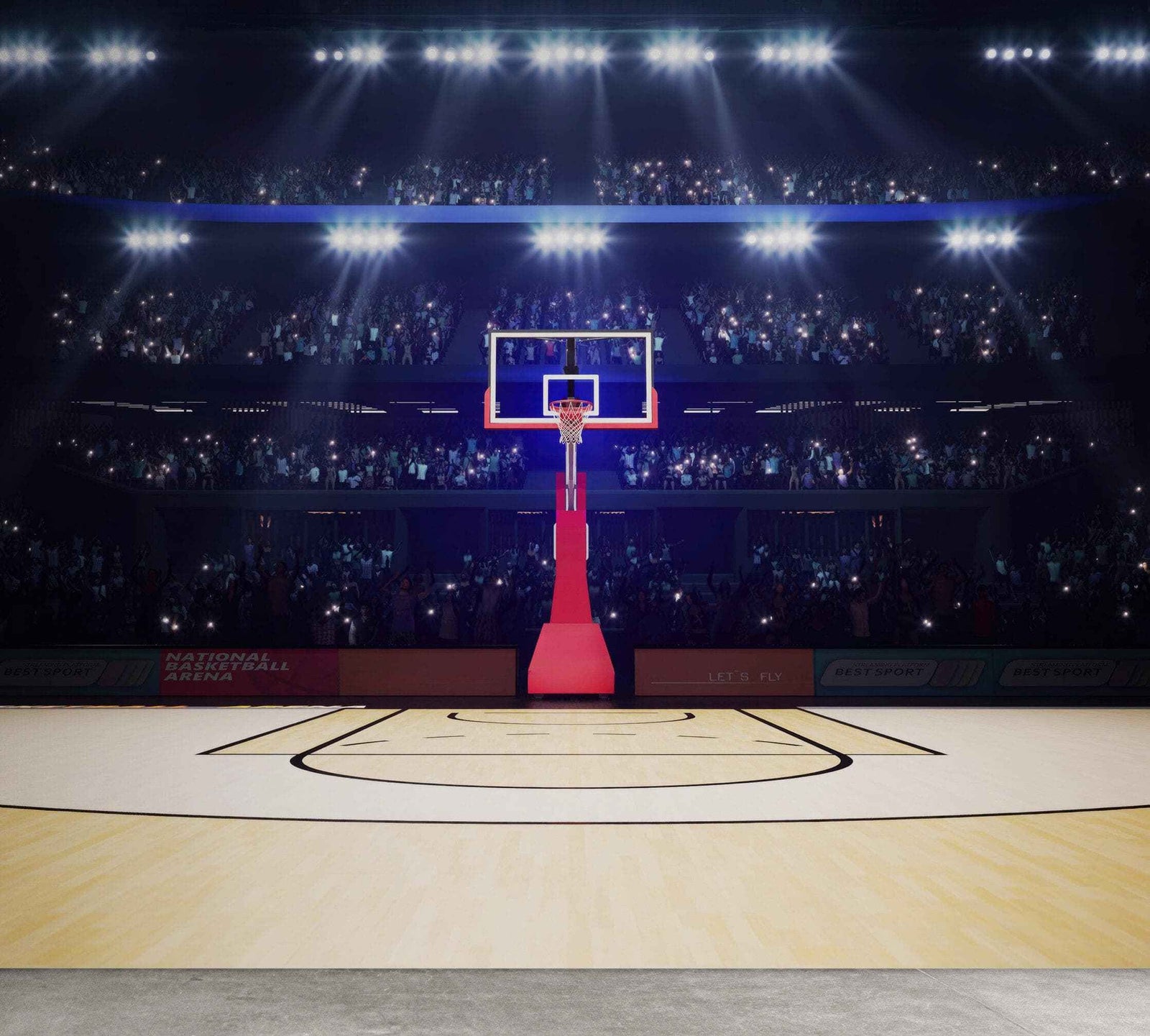 Basketball Court Stadium Wallpaper Mural. #7013