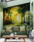 Green Forest Painting Wallpaper Mural. #7018