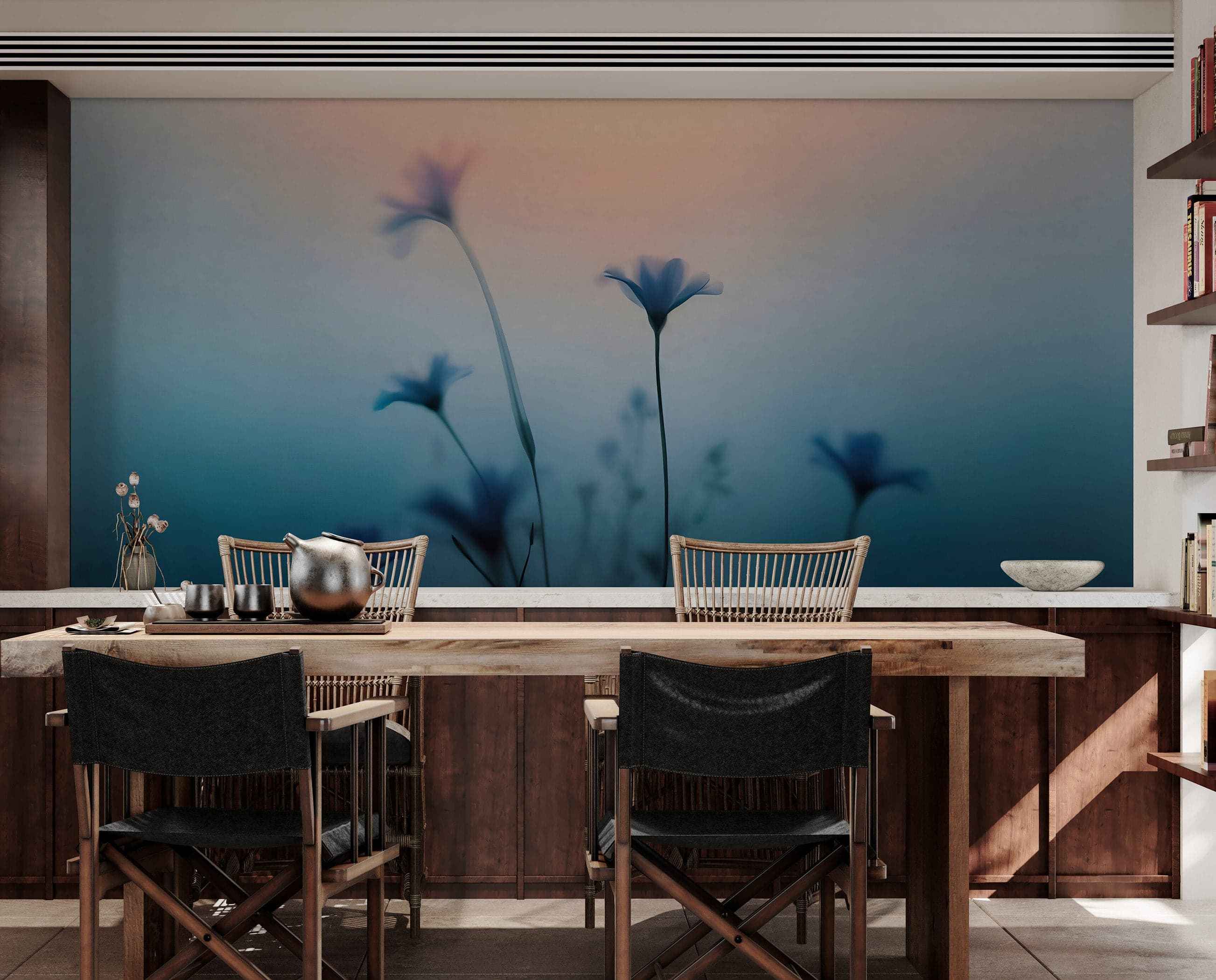 Morning Dew Misty Flower Wallpaper Mural. #7021