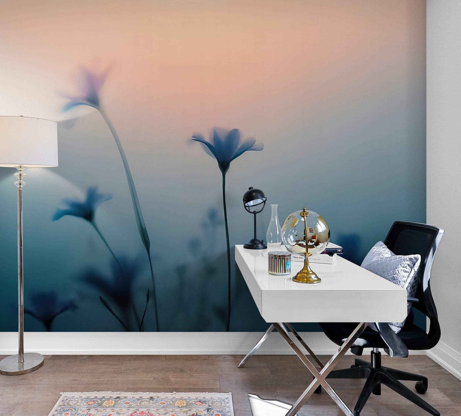 Morning Dew Misty Flower Wallpaper Mural. #7021