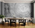Tree Rings Wallpaper Mural. Black and White  Modern Wood Grain Circle Pattern. #7022