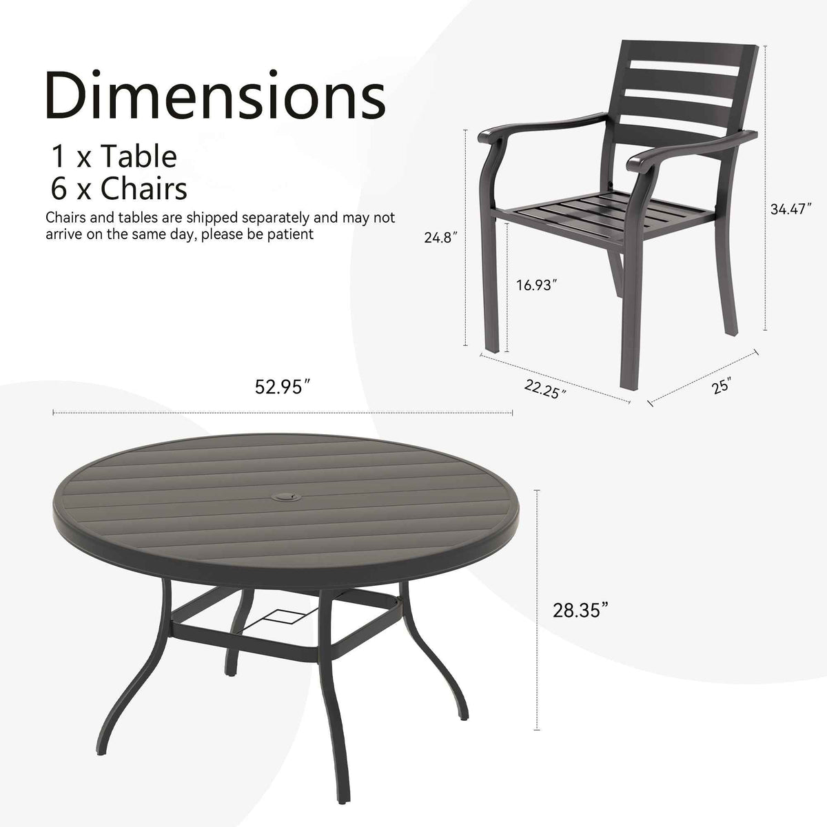 7 Pieces Outdoor Patio Dining Set