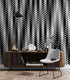 Black and White Minimal Retro Stripes Pattern Wallpaper. #7033