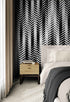 Black and White Minimal Retro Stripes Pattern Wallpaper. #7033