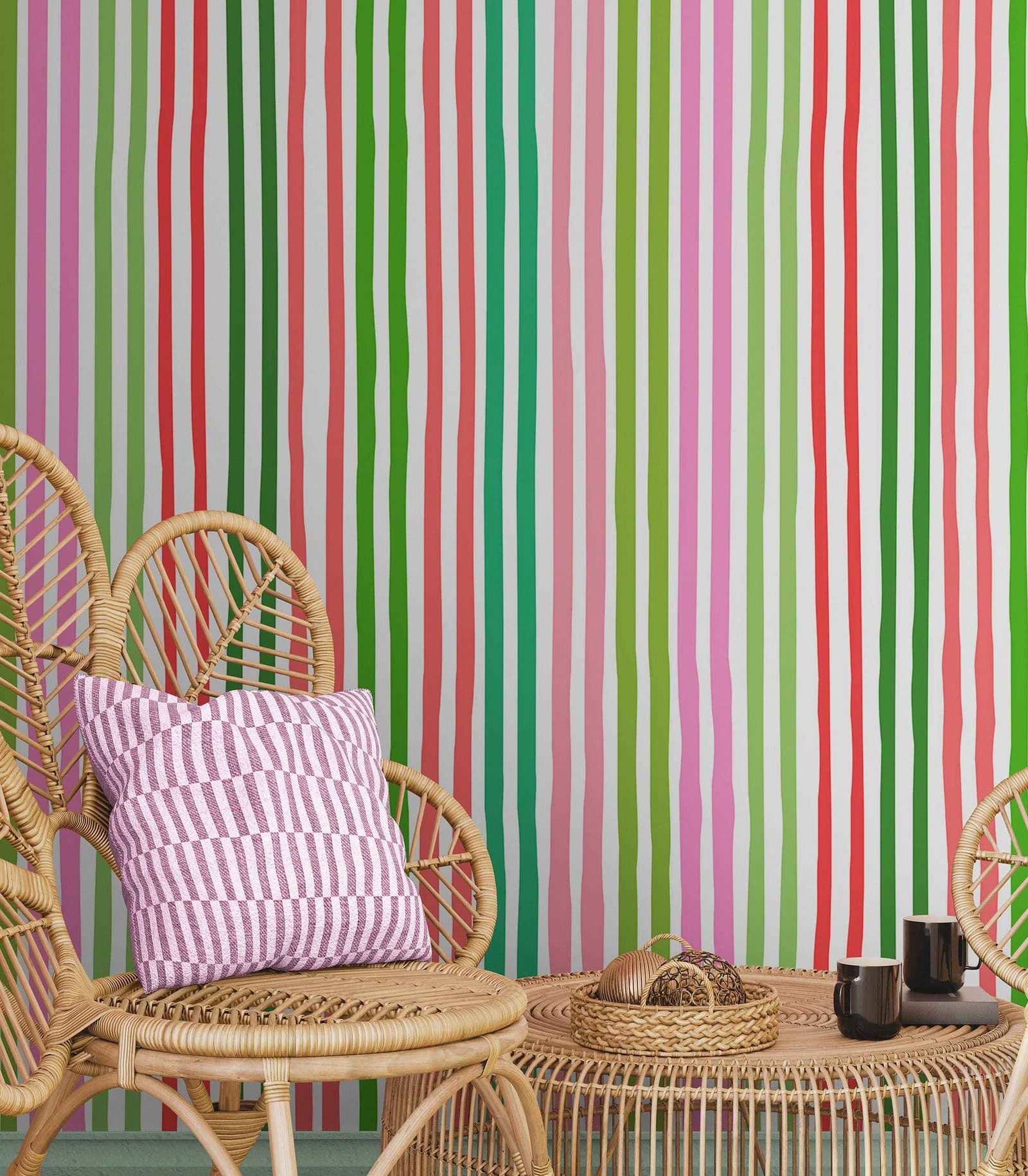 Color Vertical Stripes Pattern Wallpaper Mural. #7034