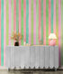 Color Vertical Stripes Pattern Wallpaper Mural. #7034