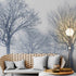 Black and White Snow Covered Trees Winter Landscape Wall Mural. #7042