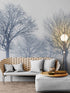 Black and White Snow Covered Trees Winter Landscape Wall Mural. #7042