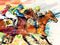 Jockey Equestrian Horse Racing Colorful Wall Mural. #7047