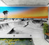Vibrant Illustration of Skate Park Sunset Wall Mural. #7067