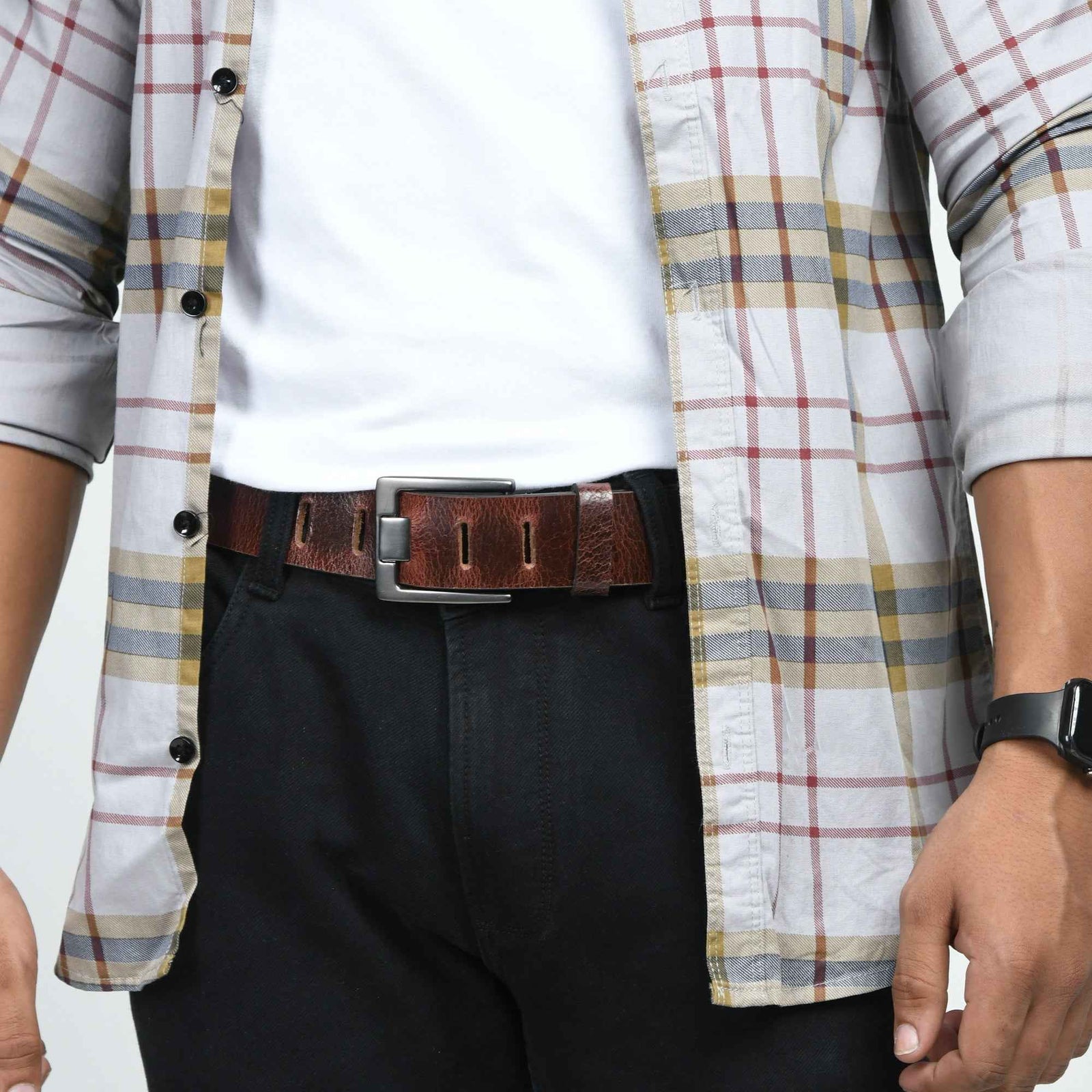 Timberline Dark Brown Leather Belt