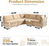 Modular Sectional Sofa with Chaise U Shaped Sectional Couch for Living Room, 5-Seater Comfy Cloud Couches, Plush Corduroy, Beige