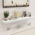 White Floating Shelves 48 Inch Long, 8 Deep Floating Shelves for Wall, Rustic 48" Long Fireplace Mantel, Large 48 x 8 Wall Shelves for Bedroom, Living Room, Bathroom, White Deep Shelves Set of 1