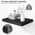 Fun Memories Floating Shelves - 2 Pack 12 Inch Deep Rustic Wooden Wall Shelves - Extra Deeper & Thicker Wall Mounted Storage Shelf for Kitchen, Farmhouse - 16" W x 12" D x 1.5" H - Rustic Black