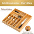 Umilife Large Kitchen Drawer Organizer, 19"x20" Silverware Utensils Organizer, 2.5" High for Large Deep Drawers, Bamboo Flatware Holder with Thick Frames, Sturdy Kitchen Organization Tray