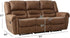 CANMOV Faux Leather Manual Reclining Sofa,3 Seat Recliner Couch Sofa with Overstuffed Comfortable Arms and Back for Living Room,Office,Nut Brown