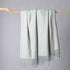 CUDDLE DREAMS Silk Throw Blanket with Hand-Knotted Fringe, Natural, Soft & Breathable (Herringbone Blue)