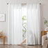 Non-See-Through Thermal Insulated White Sheer Curtains 2 Panels Set Light Filtering Window Drapes with Rod Pocket