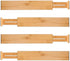 Utoplike 4 pcs Bamboo Kitchen Drawer Dividers Large, Adjustable Drawer Organizers, Spring Loaded, Works in Kitchen, Dresser, Bathroom, Bedroom, Drawer, Desk