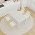 4 Piece Set Of Modern Color Block Designed Single Chairs With Long Table