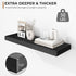 Fun Memories 24 Inch Floating Shelves - Deep Rustic Black Wooden Wall Shelves - Extra Deeper & Thicker Wall Mounted Storage Shelf for Bedroom, Kitchen, Farmhouse - 2 Pack, Rustic Black