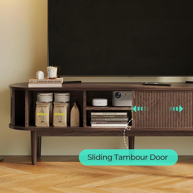 LINSY HOME Fluted TV Stand for 75