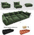 Modern Minimalist Chenille Modular Sectional Sofa, Oversized 8-Seater Sleeper Sofa with Movable Ottoman, Thick Cushions, Upholstered Couch for Living Room, Bedroom, Office, Apartment(Green,8-Seater)
