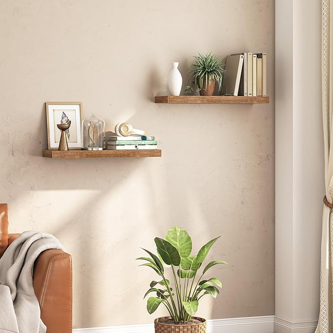 HOOBRO Floating Shelves for Wall, Wall Mounted Shelf Set of 2, 31.5