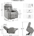 Power Lift Chair Recliners for Elderly, Leathaire Modern Adult Power Lift Chair Overstuffed Electric Lift Recliner Chair with Side Pocket for Living Room Bedroom (Light Gray)