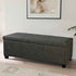 BELLEZE Storage Faux Leather Ottoman, 47 Inch Bench Bedroom Bench with Safety Close Hinge, Extra Long Ottoman with Storage for Living Room, Entryway, Hallway, Foot Rest, Support 300lbs - Rustic Gray