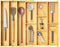 SpaceAid Bamboo Utensil Drawer Organizer with Labels, Kitchen Silverware Expandable Tray Holder Organizer for Flatware, Cutlery, Spoon and Knives Drawer Storage Organization (Natural)