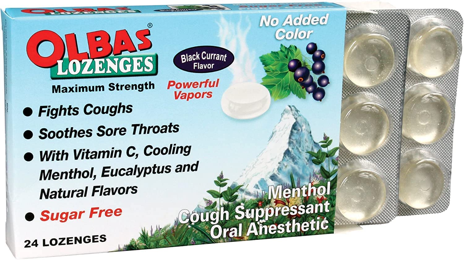 Olbas Lozenges Sugar-Free Black Currant (Pack of 12 - 24 Lozenges)