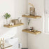 12 Inch Deep Floating Shelves 24 inch Long, 24 x 12 Wide Wall Shelves with Invisible Brackets, Heavy Duty Shelf for Bedroom Bathroom Living Room Kitchen Office Home Decor, Modern Shelf Set of 2, Oak
