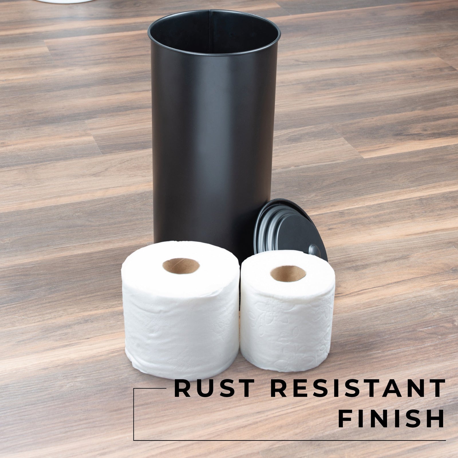 Freestanding Extra Large Toilet Paper Holder (Matte Black Finish)