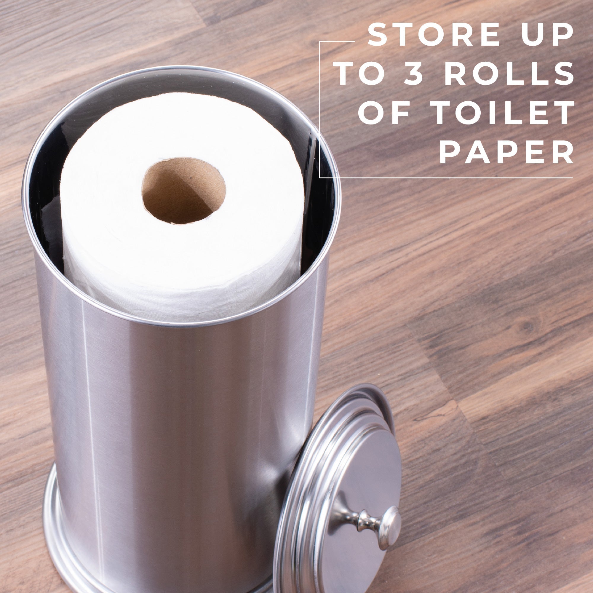 Freestanding Extra Large Toilet Paper Holder  (Stainless Steel Finish)