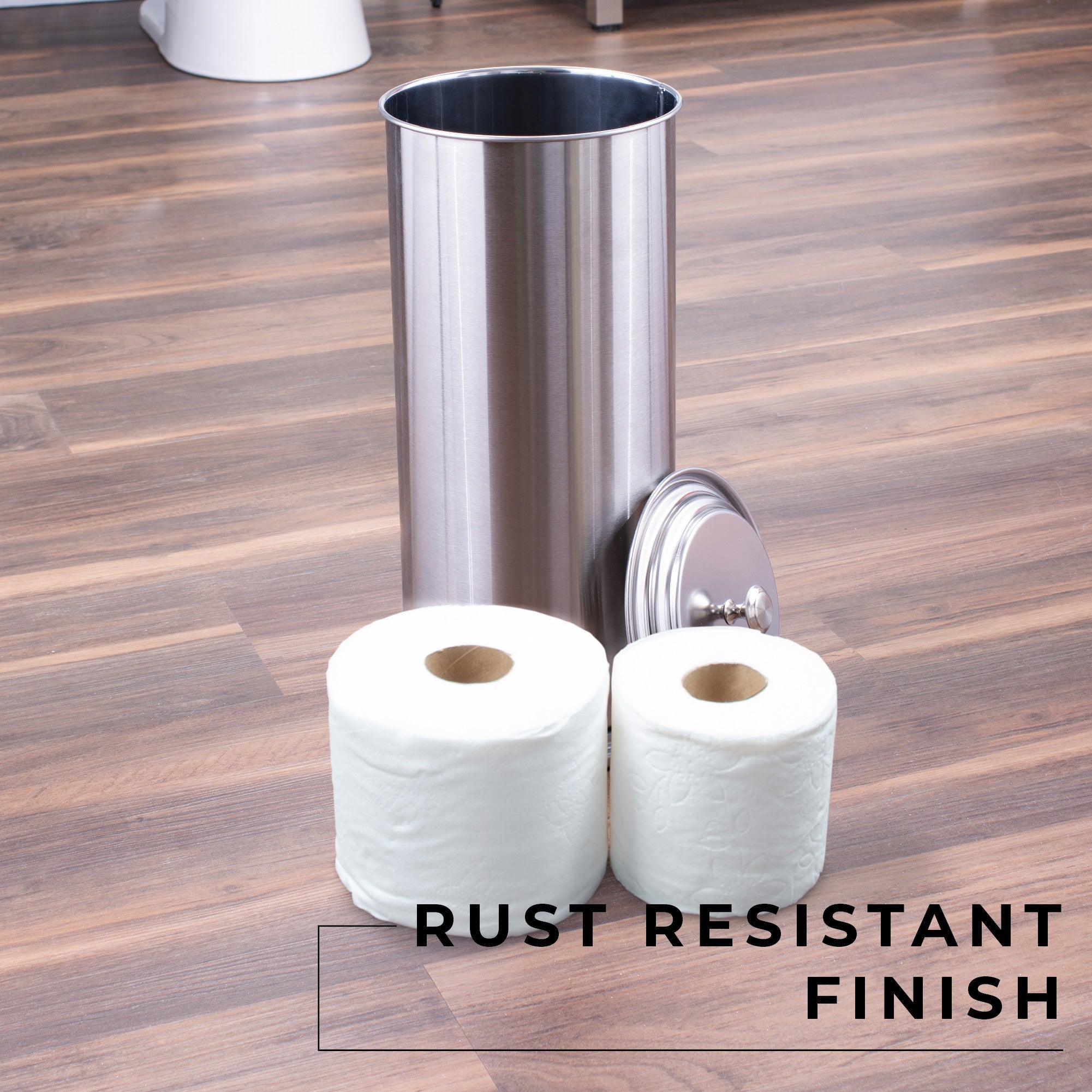 Freestanding Extra Large Toilet Paper Holder  (Stainless Steel Finish)