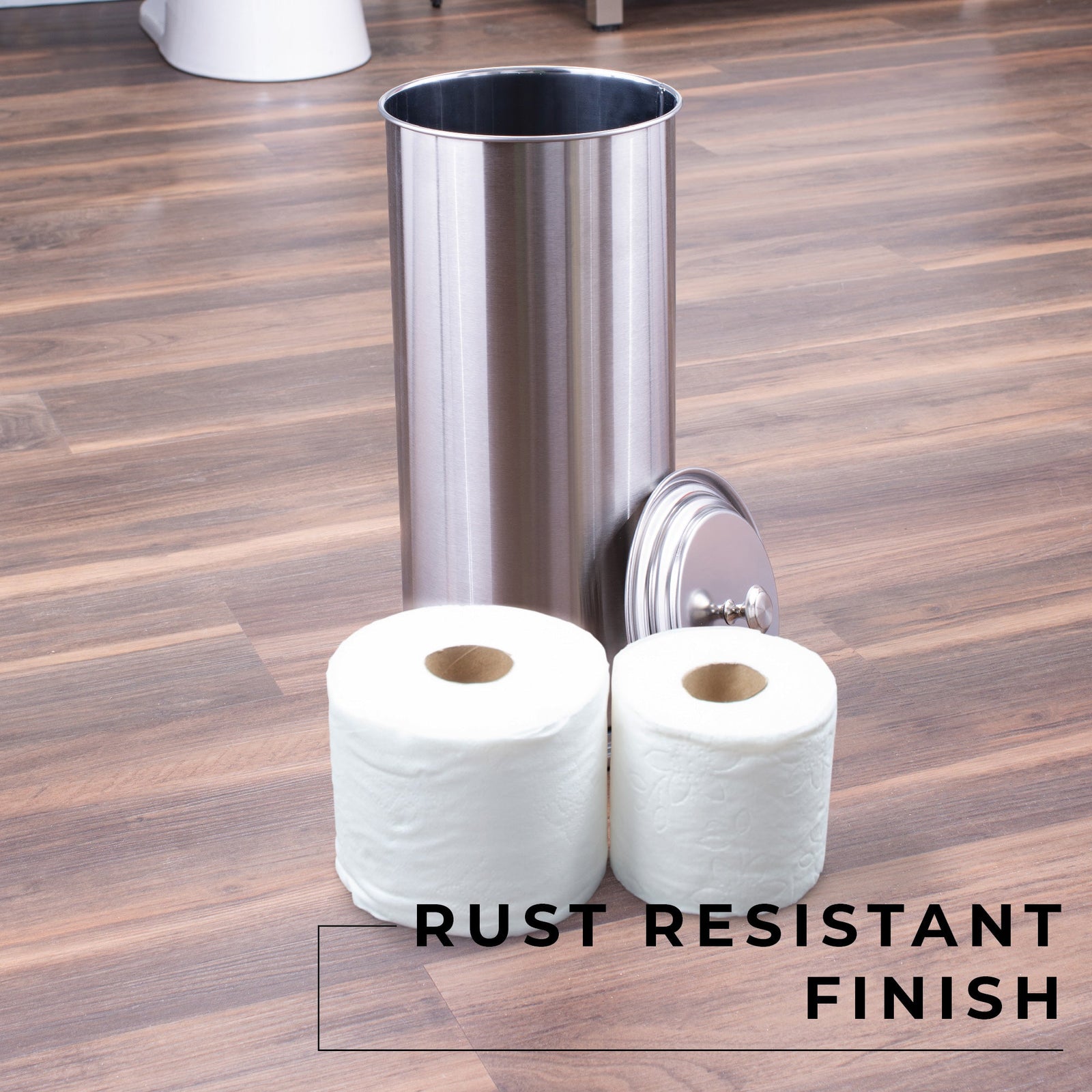 Freestanding Extra Large Toilet Paper Holder  (Stainless Steel Finish)