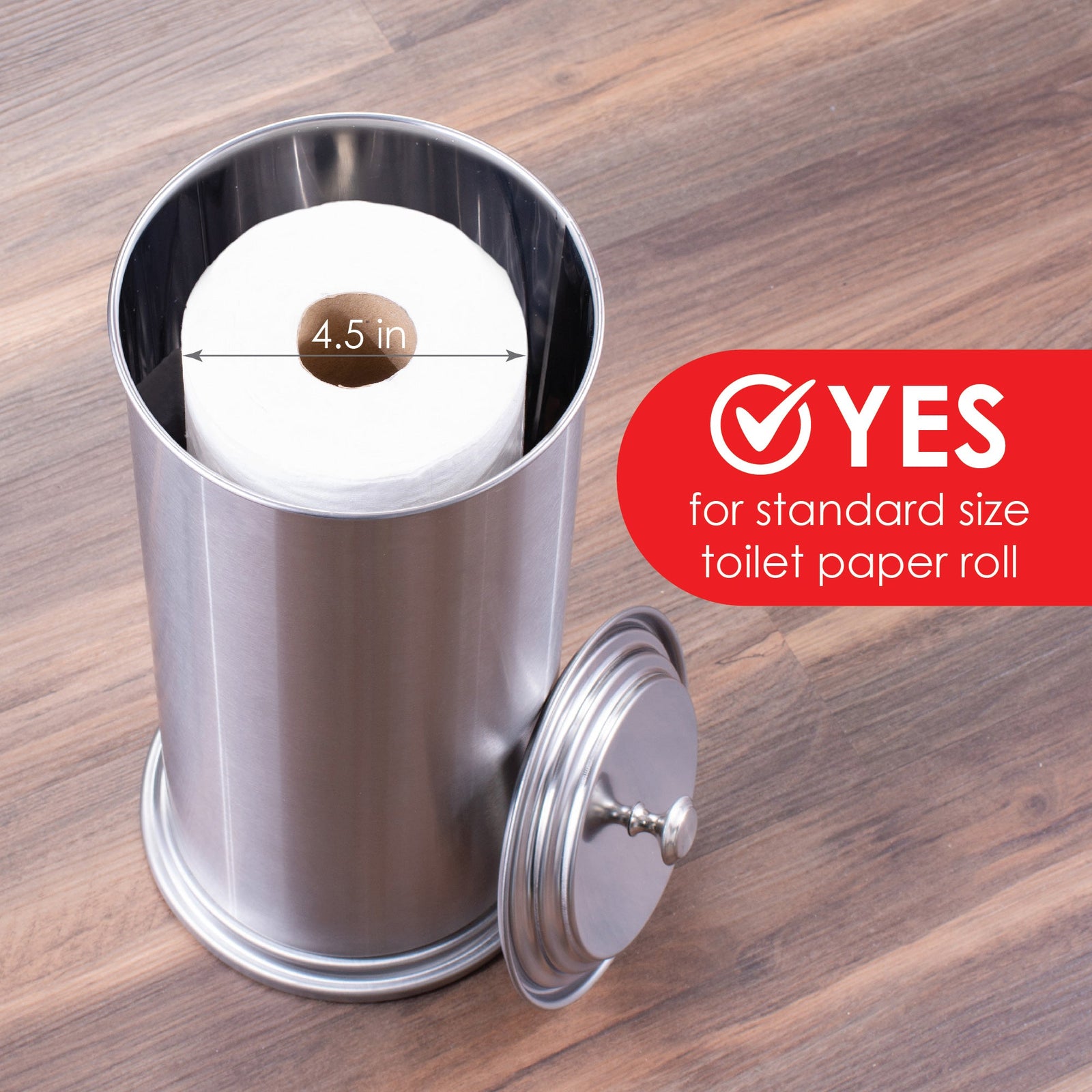 Freestanding Extra Large Toilet Paper Holder  (Stainless Steel Finish)