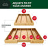 ROYAL CRAFT WOOD Luxury Bamboo Kitchen Drawer Organizer - Silverware Organizer - Utensil Holder and Cutlery Tray with Grooved Drawer Dividers for Flatware and Kitchen Utensils (5 Slot, Natural)