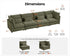 Oversized Modular Sofa, Extra Deep Cloud Chenille Sectional Couch with Ottoman Chaise, Fluffy Chenille 4 Seater Sofa for Living Room, Villa (Basic 4 Seater, Chenille Green)