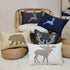 Lumbar Pillow Covers 12x20 Inches Moose Decorative Cotton Linen Throw Lumbar Waist Embroidered Cushions Covers for Couch Sofa Bedroom (White)