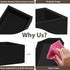 Kitchen Drawer Organizer Bins, Stackable Bamboo Drawer Organizer for Silverware, 2 Pcs Toilet Paper Basket Holder, Wood Bathroom Tray Countertop, Toilet Tank Tray Black 15" x 6" x 2.5"