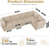 Modular Sectional Sofa with Chaise U Shaped Sectional Couch for Living Room, 5-Seater Comfy Cloud Couches, Plush Corduroy, Beige