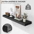 Fun Memories 36 Inch Floating Shelves - Deep Rustic Black Wooden Wall Shelves - Extra Deeper & Thicker Wall Mounted Storage Shelf for Bedroom, Kitchen, Farmhouse - 2 Pack, Rustic Black